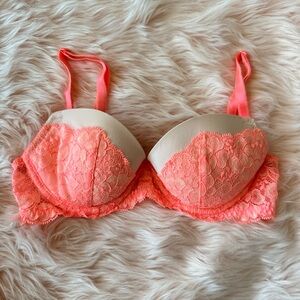Victoria's Secret Vibrant Coral Lace Bra